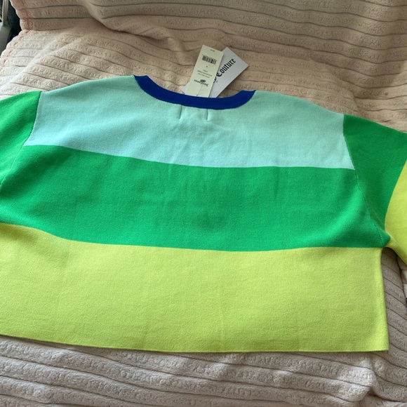 Juicy Couture cropped color block sweater blue green colorway new with tags - Picture 5 of 9